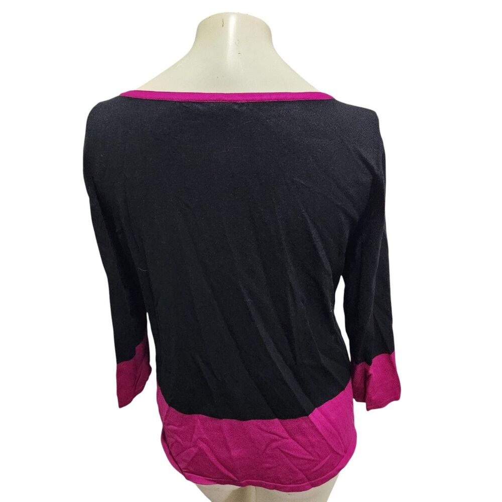 Cable & Gauge Colorblock Sweater Womens SZ Medium Zipper Detail Polished Simple - Picture 3 of 4